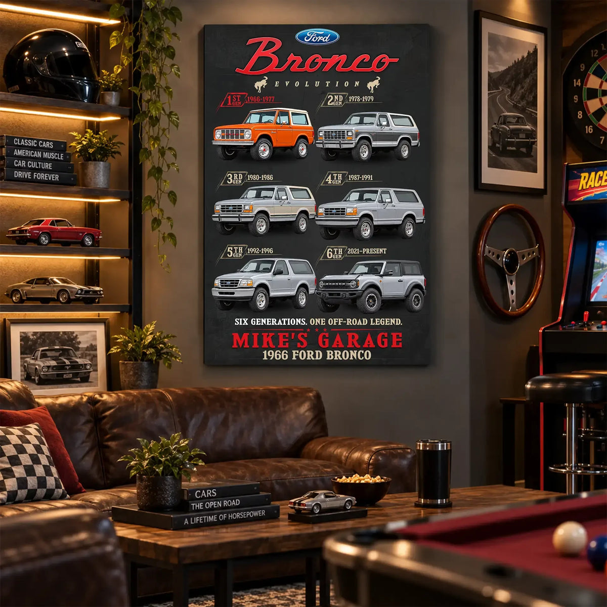 Personalized Bronco Evolution SUV Canvas Wall Art