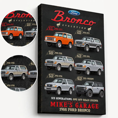 Personalized Bronco Evolution SUV Canvas Wall Art