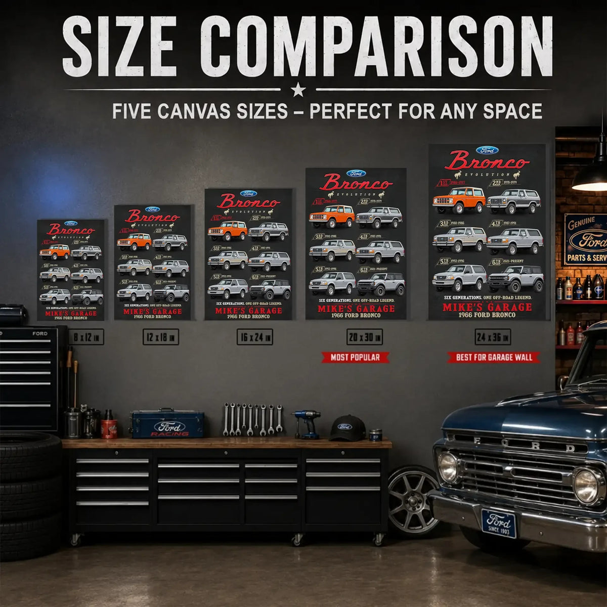 Personalized Bronco Evolution SUV Canvas Wall Art