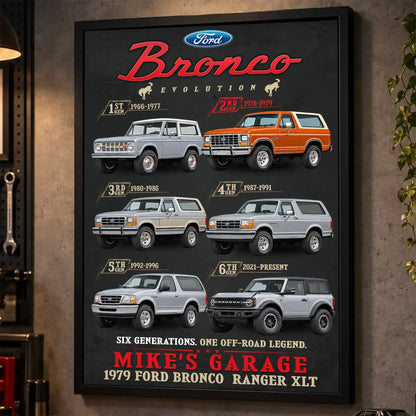 Personalized Bronco Evolution SUV Canvas Wall Art