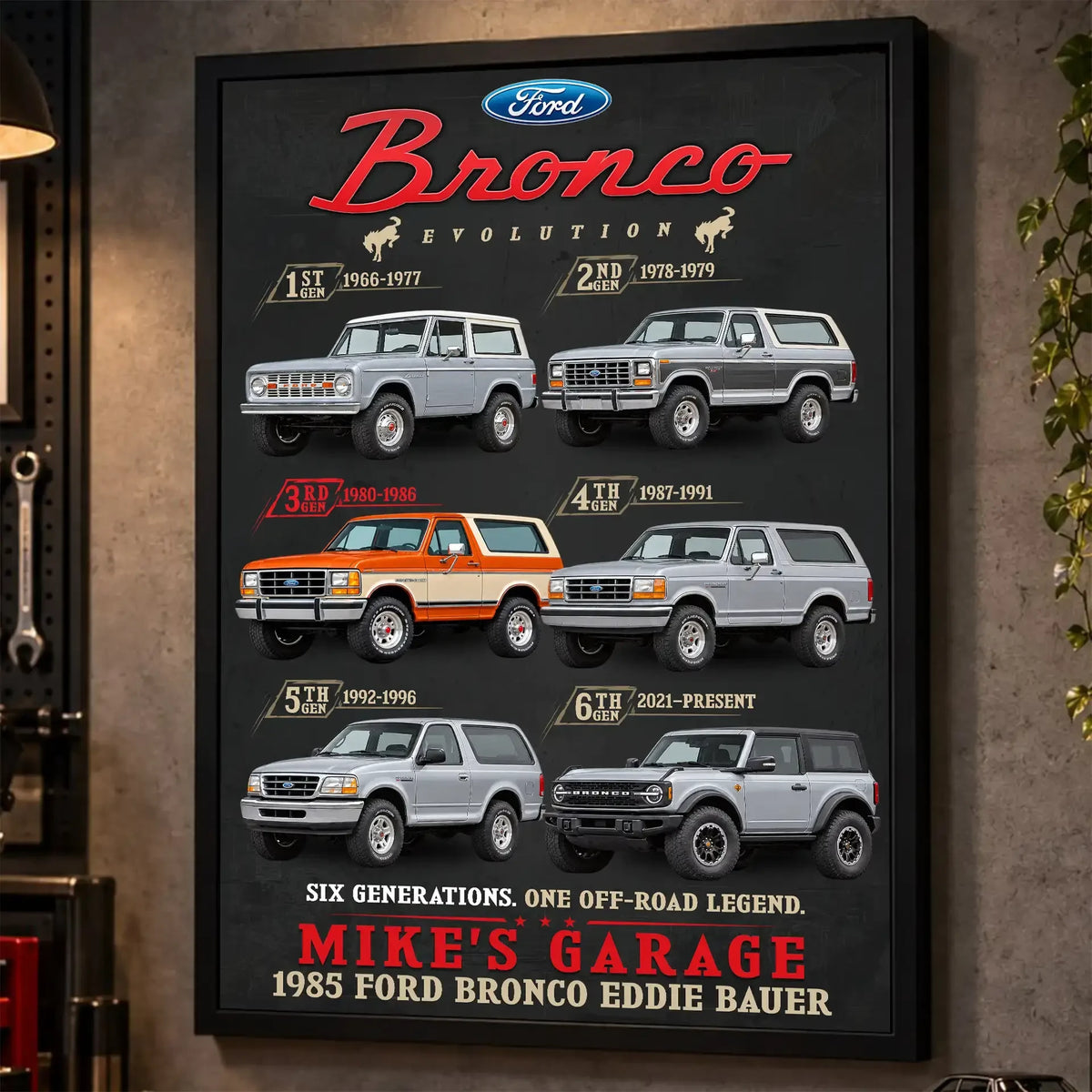 Personalized Bronco Evolution SUV Canvas Wall Art