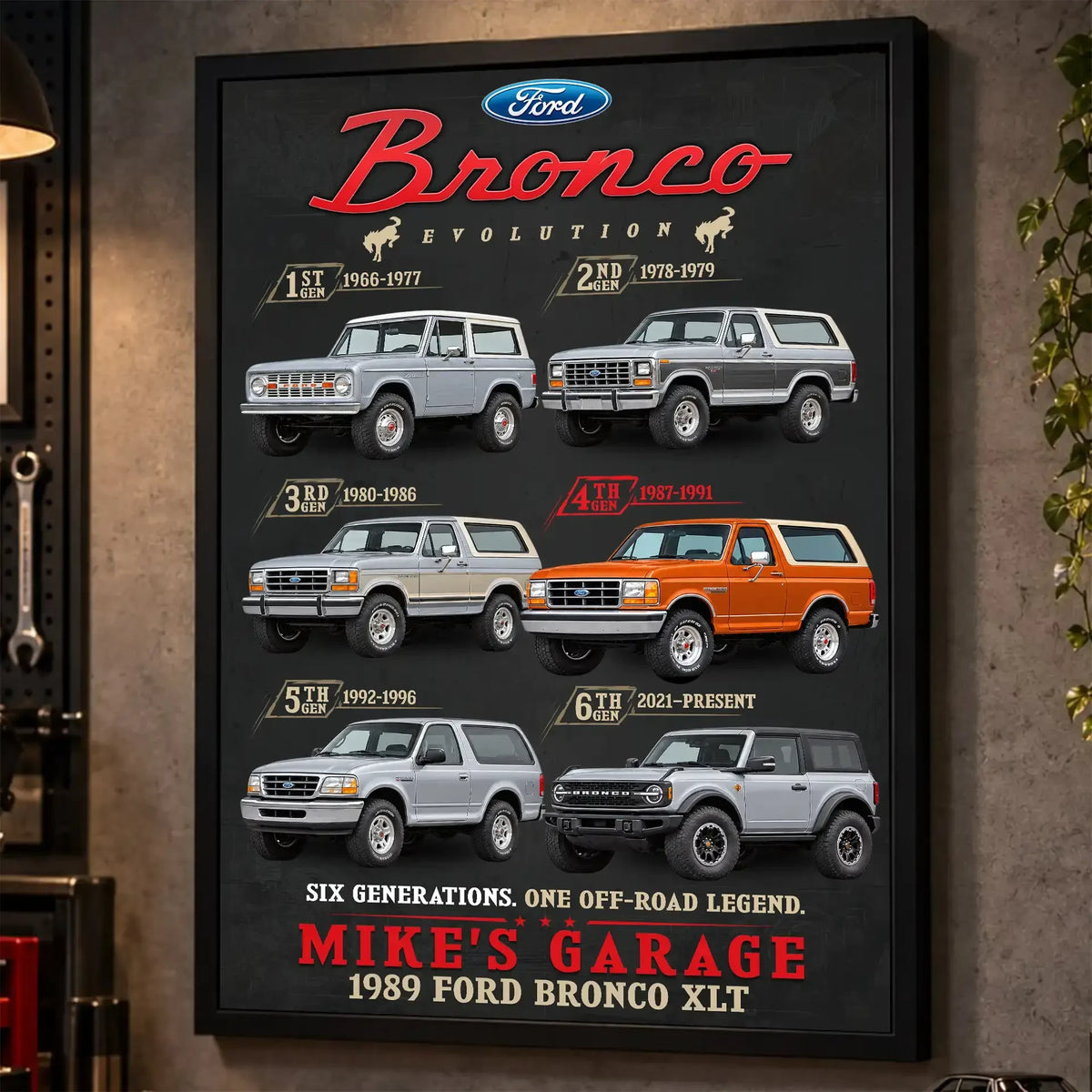 Personalized Bronco Evolution SUV Canvas Wall Art