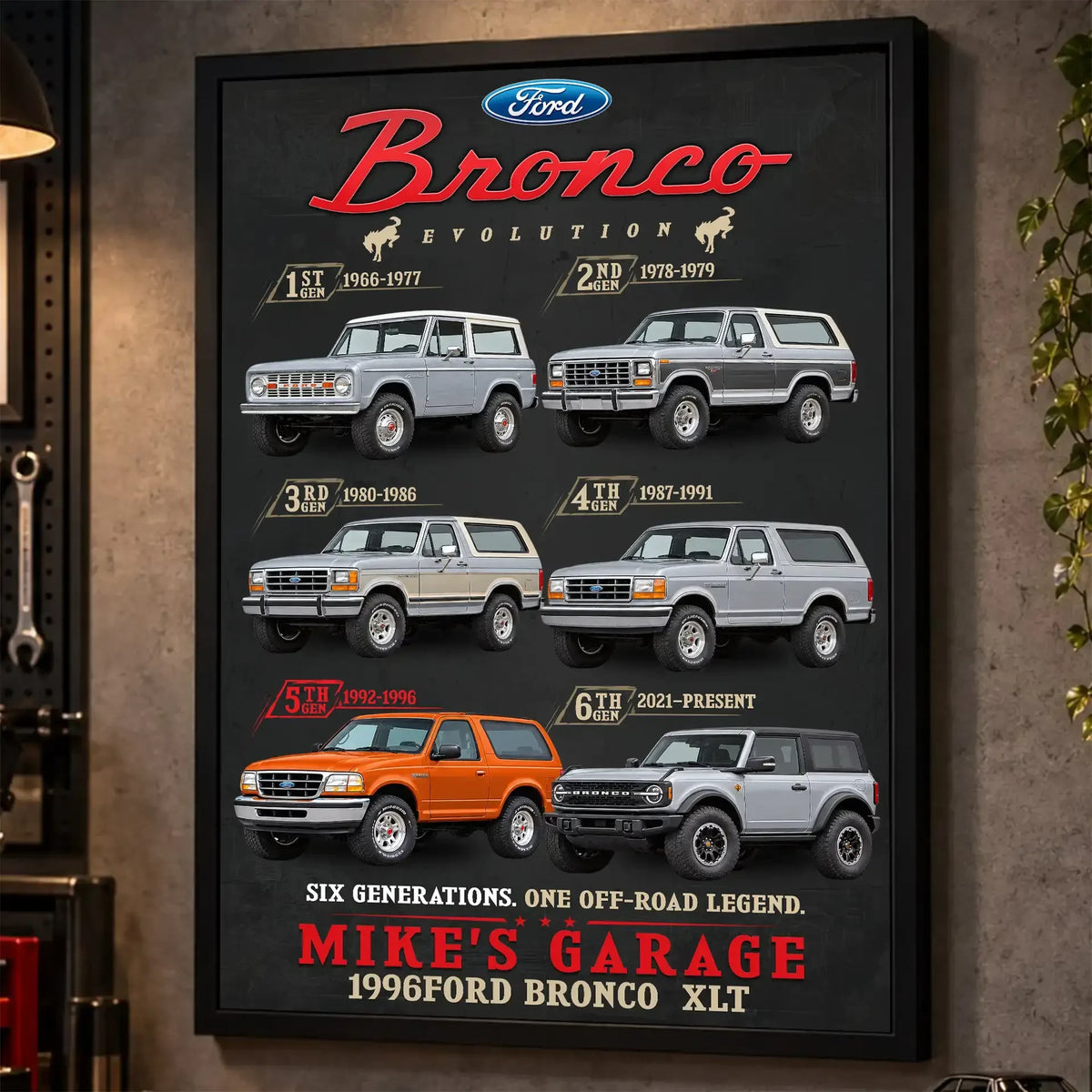 Personalized Bronco Evolution SUV Canvas Wall Art