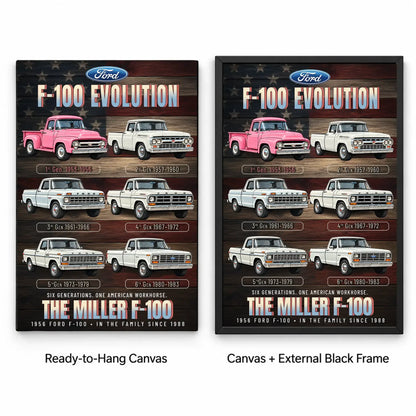 Personalized F-100 Evolution Pickup Truck Canvas Wall Art