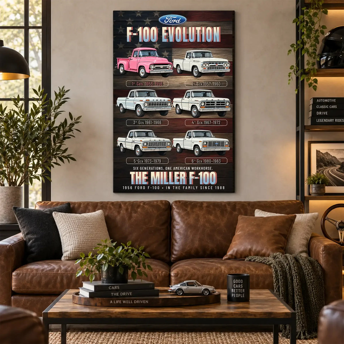 Personalized F-100 Evolution Pickup Truck Canvas Wall Art