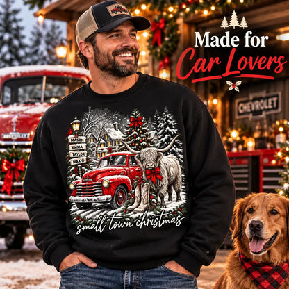 Custom Car Photo Christmas Apparel – Personalized Family Names & Holiday Message